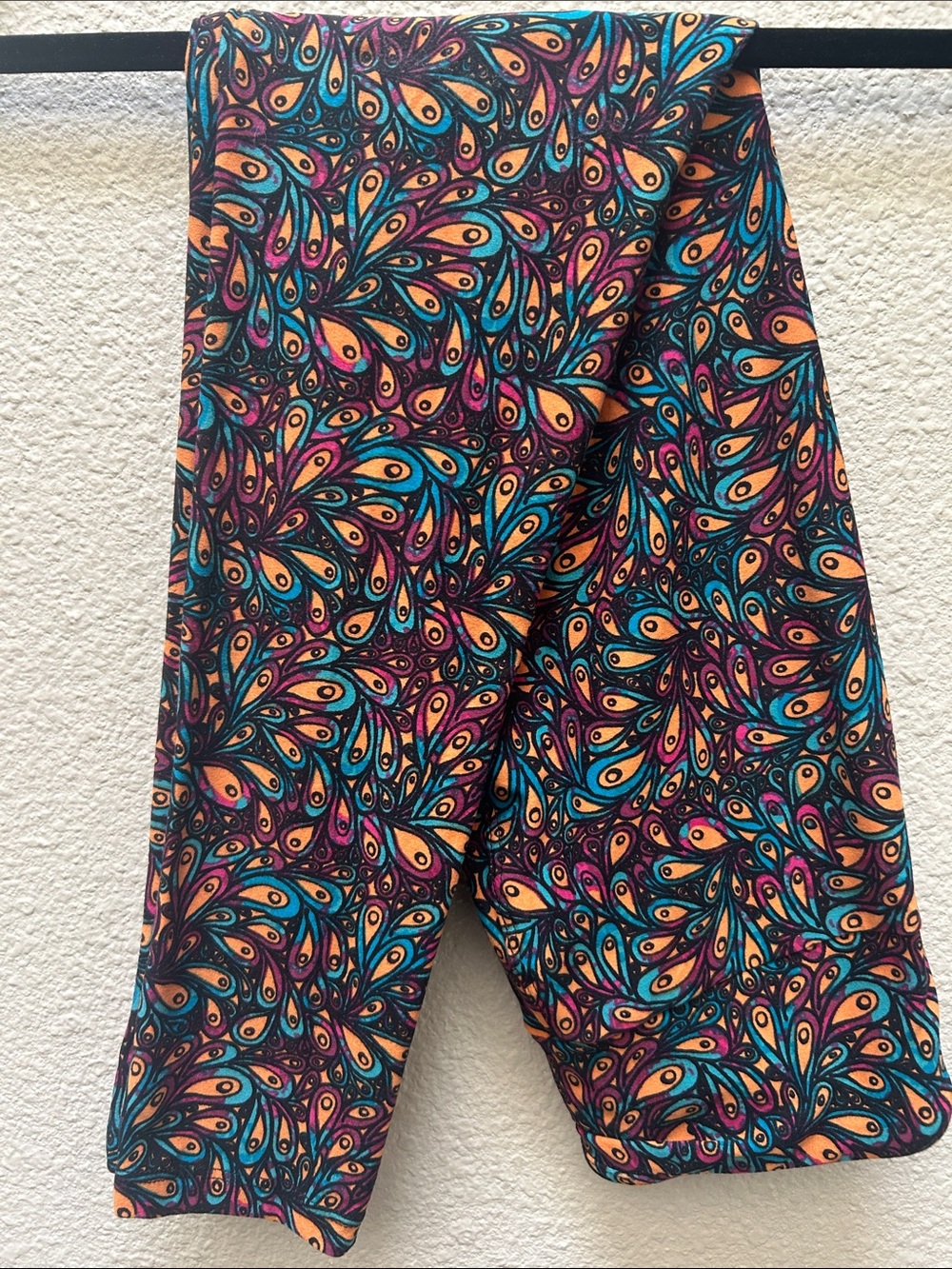 LuLaRoe Leggings with Teal, Purple & Orange Swirl Print